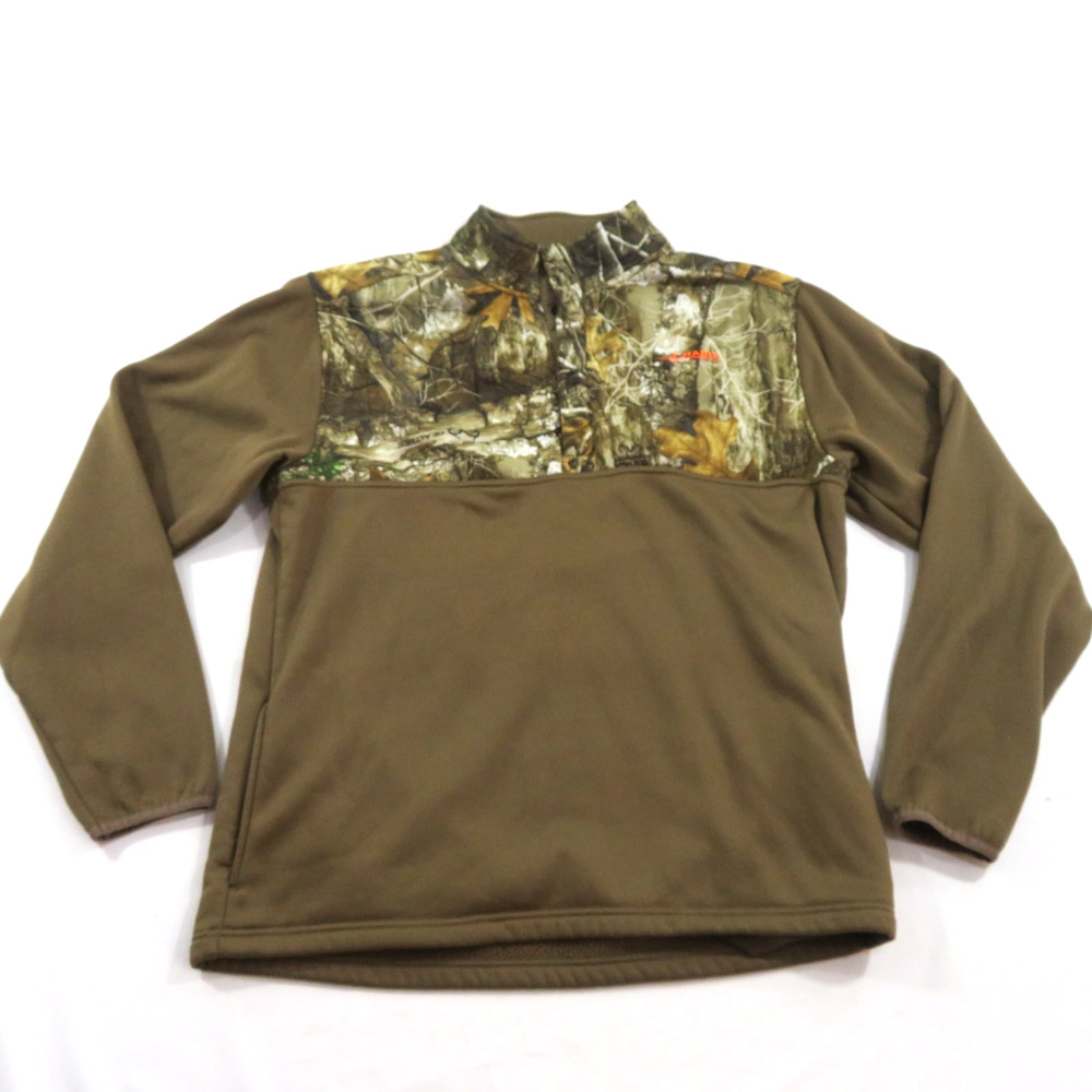 Habit Realtree Camo Fleece Jacket Brown Green Sz XL